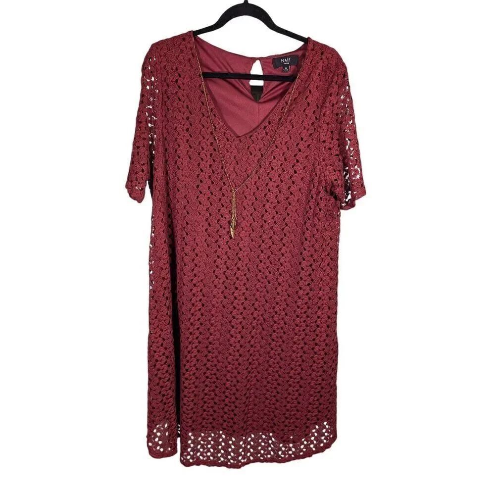 Naïf Burgandy Lace Dress Women's 3X